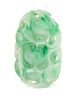 A Carved and Pierced Jadeite Jade Plaque,