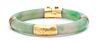 A Yellow Gold and Jade Bangle Bracelet, 29.20 dwts.