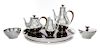 * An American Silver Five-Piece Tea and Coffee Set and Matching Tray, Gorham Mfg. Co., Providence, RI, 1956.