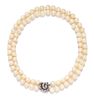 A 14 Karat White Gold and Diamond Double Strand Cultured Pearl Necklace,