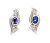 * A Pair of 18 Karat White Gold, Tanzanite and Diamond Earrings, Hauer, 10.40 dwts.