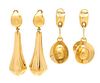* A Collection of Yellow Gold Earclips, Italian, 21.20 dwts.