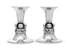 A Pair of American Silver Candlesticks, Alphonse LaPaglia for International Silver Co., Meriden, CT, Circa 1950, with fixed circ