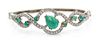 A White Gold, Turquoise and Diamond Bangle, 11.10 dwts.