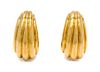 A Pair of 18 Karat Yellow Gold Earclips, 8.20 dwts.