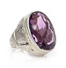A 14 Karat White Gold and Amethyst Ring, 10.70 dwts.