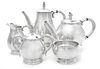 An American Silver Five-Piece Tea and Coffee Set, International Silver Co., Meriden, CT, Mid 20th Century, Royal Danish pattern,