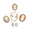 A Collection of Gold Filled Cameos,