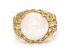 An 18 Karat Yellow Gold and Mabe Pearl Ring, 5.30 dwts.