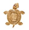 A 14 Karat Yellow Gold and Ruby Articulated Turtle Brooch, 7.40 dwts.