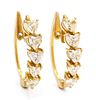 A Pair of Yellow Gold and Diamond Hoop Earrings, 4.30 dwts.
