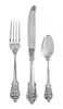 * An American Silver Flatware Service,, Wallace Silversmiths, Wallingford, CT, Mid 20th Century, Grand Baroque pattern, comprisi