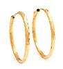 A Pair of Yellow Gold Hoop Earrings, 1.90 dwts.