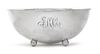* An American Silver Bowl, Whiting Mfg. Co., New York, NY, 1916, circular with slightly flaring rim and spot hammer surface, rai