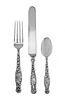 An American Silver Flatware Service, Whiting Mfg. Co., New York, NY, Circa 1880, Heraldic pattern, most engraved with gothic ini