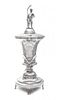 An American Silver-Plate Rowing Trophy, Meriden Brittania Co., Meriden, CT, Late 19th Century, the lid surmounted with a figure