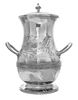 An American Silver-Plate Two-Handle Urn and Cover, Rogers, Smith & Co., Meriden, CT, Circa 1880, of pear form with applied band