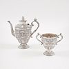 James Dixon & Sons Silverplate Coffee Pot and Sugar Bowl