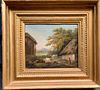 LANDSCAPE WITH COTTAGE OIL PAINTING