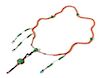 A Chinese Plastic Immitating Red Coral Court Necklace Length 33 inches.