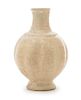 A Small White Glazed Stoneware Vase Height 4 1/2 inches. 白釉瓜形瓶，或宋元時期，高4.5英吋