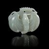 A Celadon Jade Toggle Lenght 2 1/4 inches. 青玉雕蝙蝠珮，長2.25英吋