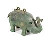 * A Bronze Archaistic Elephant-Form Vessel Length 16 inches. 青铜象形尊，長16英吋