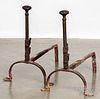 Pair of iron andirons, 18th/19th c.