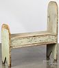 Unusual painted pine bench, 19th c.