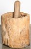 Native American Indian stump mortar and pestle