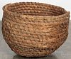 Rye straw bee skep basket, 19th c.