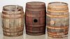Three wooden barrels, 19th c.