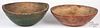 Two large turned and painted bowls, 19th c.