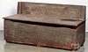 Primitive painted wood box bench, 19th c.