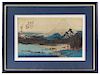 * Utagawa Hiroshige, (Japanese, 1797-1858), Sunshu Fuji-gawa watashi-bune no zu (Picture of the Ferry on the Fuji River, Suruga