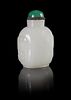 A Glass Imitating White Jade Lion Mask Snuff Bottle Height 3 inches. 玻璃仿玉鼻煙壺，高3英吋