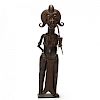 Cameroon, Probably Bamum, Rare Large Cast Bronze Female Figure