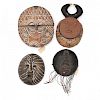 Four Circular Form West African Masks