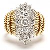 18KT Yellow Gold and Diamond Cluster Ring