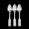 Three Wilmington, NC Coin Silver Teaspoons by T. W. Brown