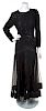 A Chanel Black Gown, Size 42.