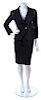A Chanel Black Wool Skirt Suit, Skirt size 38.