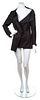A Yohji Yamamoto Black Cotton Tuxedo Jacket, Size 2.