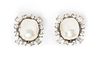 A Pair of Chanel Faux Pearl and Rhinestone Earclips, 1" x 1".