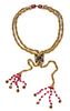 A Chanel Gold Filigree and Gripoix Tassel Necklace, 20.5", 12" drop tassel.