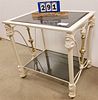 STERL AND BRASS 2 TIER STAND 23"H X 24"W X 18"D