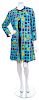 A Bill Blass Multicolor Floral Velvet Dress Ensemble, Dress size 10, coat size 12.