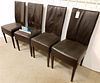 SET 4 LEATHER UPHOLS. DINING CHAIRS