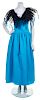 An Oscar de la Renta Turquoise Sleeveless Gown, Size 6.
