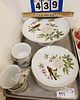 TRAY "CHINESE GARDEN" COMPOTE, 4 PLATES, SAUCERS AND CUPS